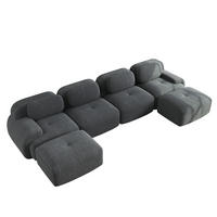 WOHNLANDSCHAFT DE-34025 modular 4-Sitzer Grau - Grau, Textil (178/75/388cm) - ComfortXL