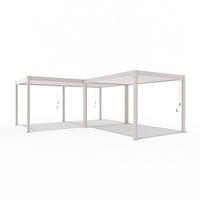 TERRASSENÜBERDACHUNG Deluxe 6 x 7 M + Verbindung 3 M Pavillon Aluminium - Weiß, Metall (600/255/700cm) - WEIDE