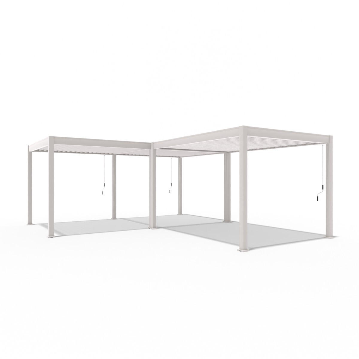 TERRASSENÜBERDACHUNG Deluxe 6 x 7 M + Verbindung 3 M Pavillon Aluminium - Weiß, Metall (600/255/700cm) - WEIDE