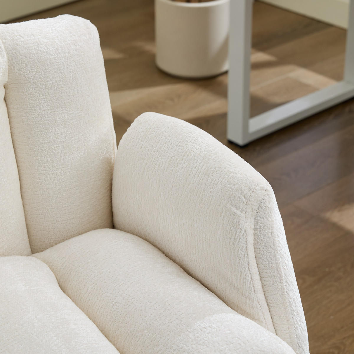 BÜROSTUHL Beige Drehbar Höhenverstellbar - Beige, Metall (57.5/92.5/60cm) - PANGIVO