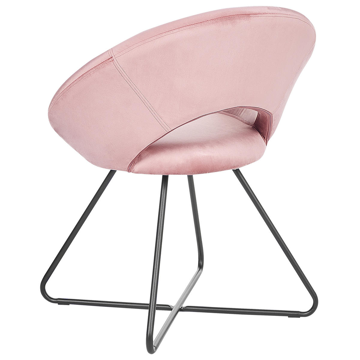SESSEL Samtstoff Rosa Rachel - Pink, Textil/Metall (65/77/57cm) - Beliani