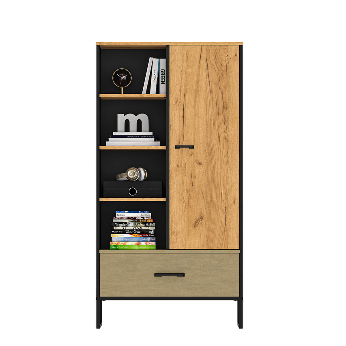 JUGENDZIMMER-SET 3-TLG. Casper-131 - Schwarz, Holzwerkstoff (140/190/40cm) - Lomado