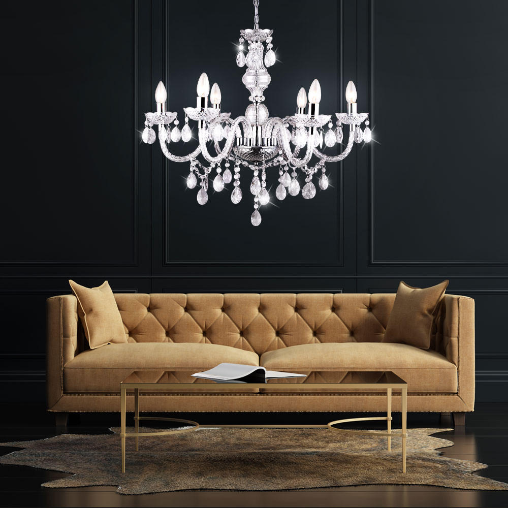 KRONLEUCHTER in verschiedenen Ausführungen - Weiß, Metall (67/67/166cm) - Globo Lighting