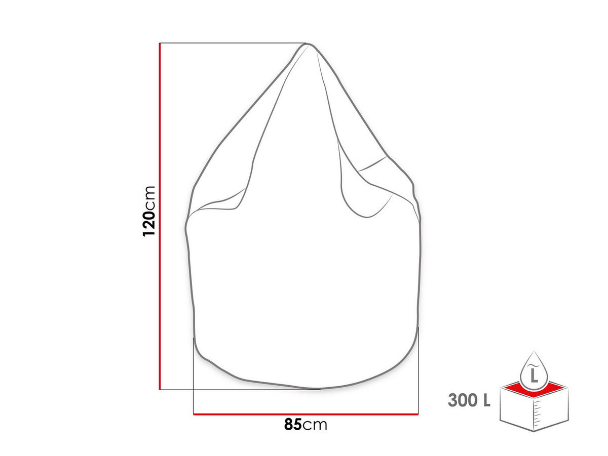 SITZSACK Maxi 300 L Cord - Grau, Textil (85/120/85cm) - MIRJAN24