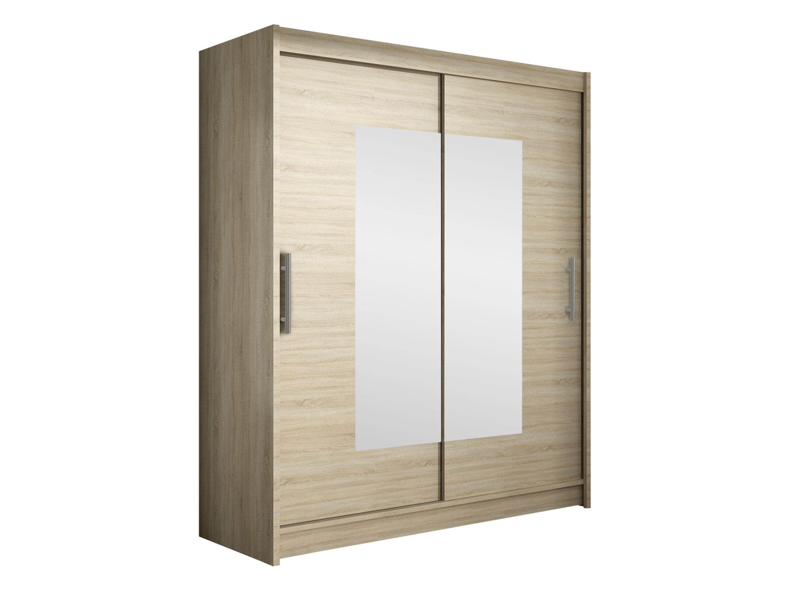 SCHWEBETÜRENSCHRANK Westa III - Silberfarben/Sonoma Eiche, Holzwerkstoff/Metall (150/200/58cm) - MIRJAN24