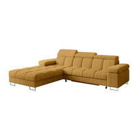 ECKSOFA mit Schlaffunktion Ottomane Links COMA L 271x203x79 Senfgelb Cord - Honig, Holzwerkstoff/Textil (271/203cm) - ALTDECOR