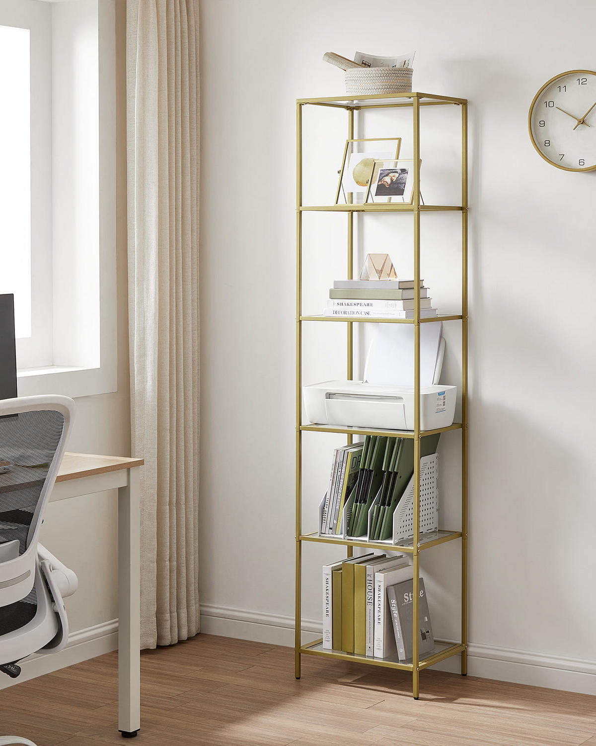REGAL Gold 30x40 cm LGT500A01 Stabile Stahlkonstruktion - Goldfarben, Metall (30/177.3/40cm)