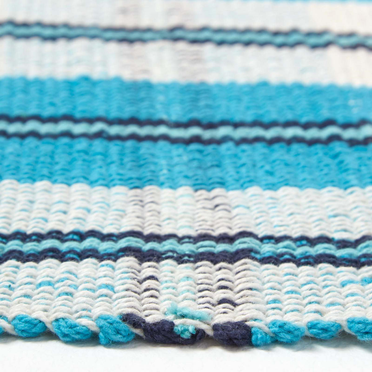 TEPPICHLÄUFER Irvine, Baumwolle kariert 66/200 cm - Blau, Textil (66/200cm) - Homescapes