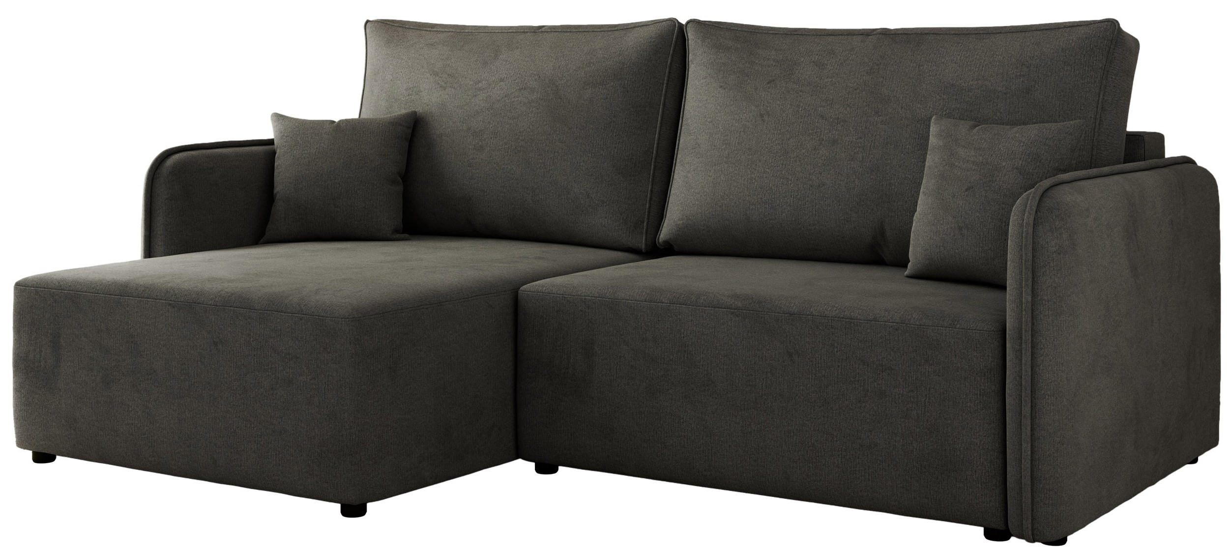 ECKSCHLAFSOFA MESTO L Dunkelgrau Velvet - links - Dunkelgrau/Schwarz, Kunststoff/Textil (227/147cm) - MKS