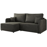 ECKSCHLAFSOFA MESTO L Dunkelgrau Velvet - links - Dunkelgrau/Schwarz, Kunststoff/Textil (227/147cm) - MKS