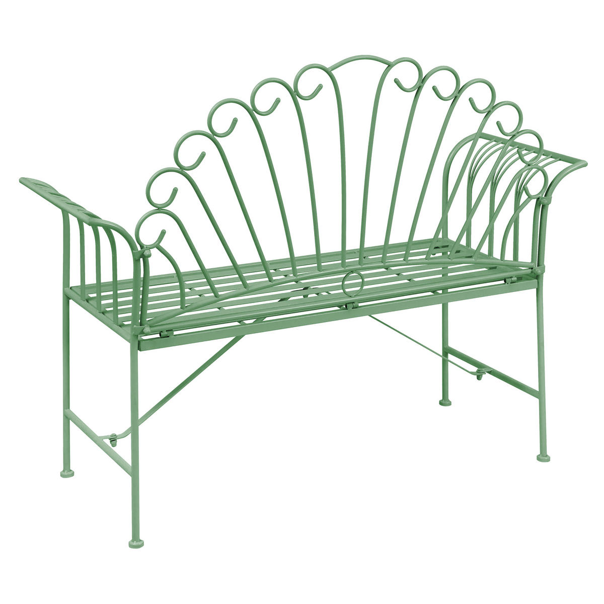 GARTENBANK Grün Cavinia - Grün, Metall (125/97/46cm) - Beliani