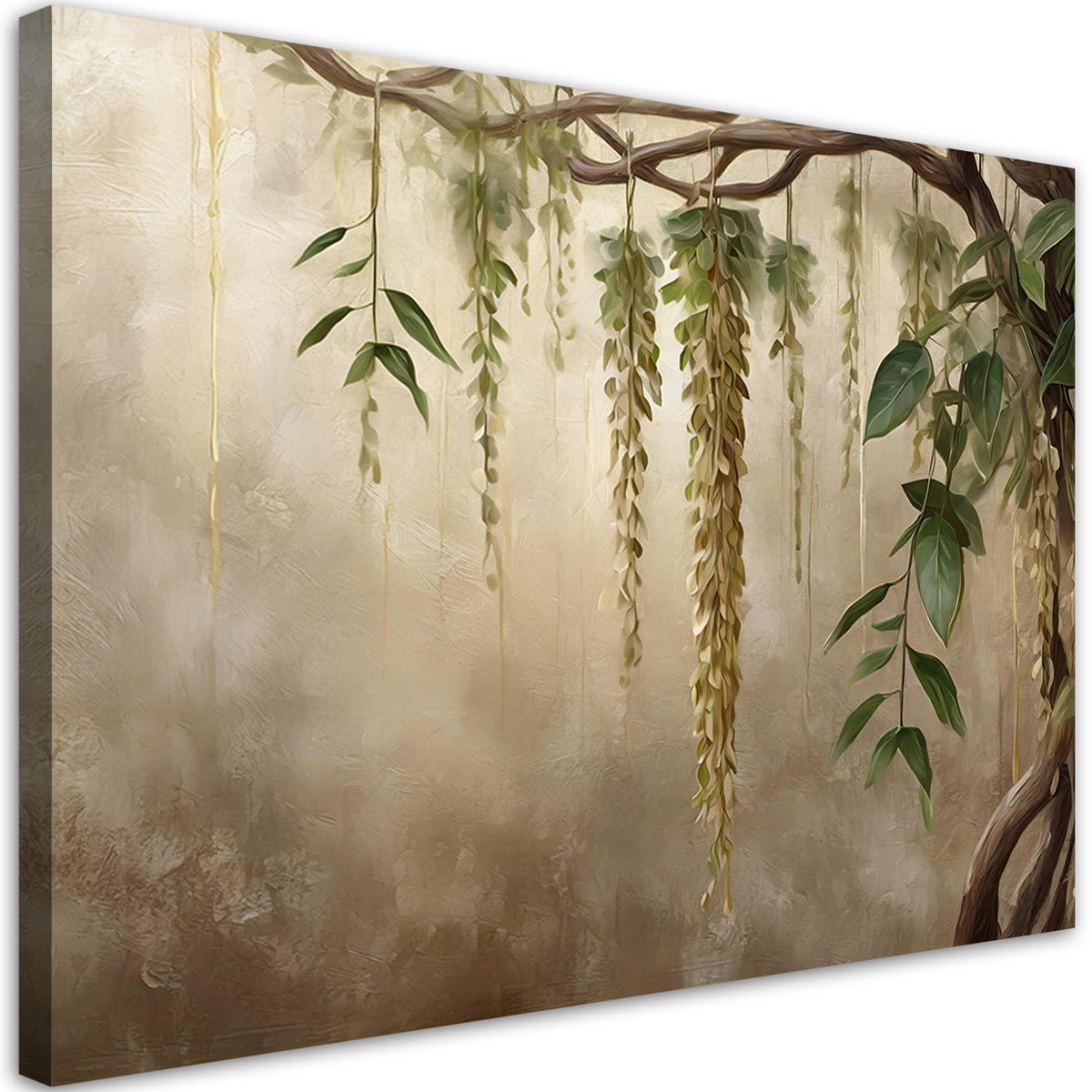 WANDBILD natura blatt pflanzen - Beige, Textil (60/40cm) - Feeby