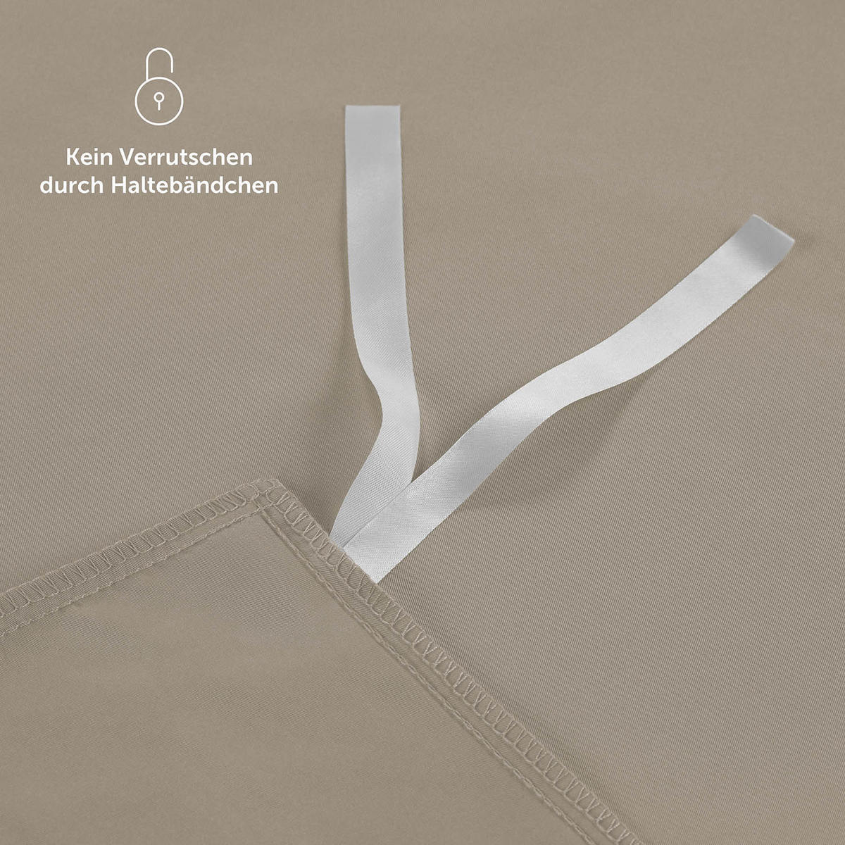 WENDEBETTWÄSCHE Ebba 200/220 cm 2 mal 80/80 cm, Taupe und Weiß - Taupe/Weiß, Textil (200/220cm) - Blumtal