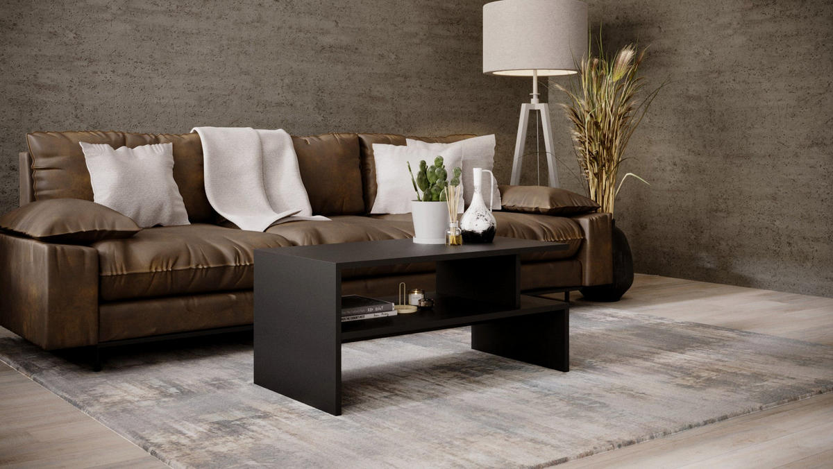 COUCHTISCH JULA 93 - Schwarz, Holz (50/93/45cm) - Mat-Haus