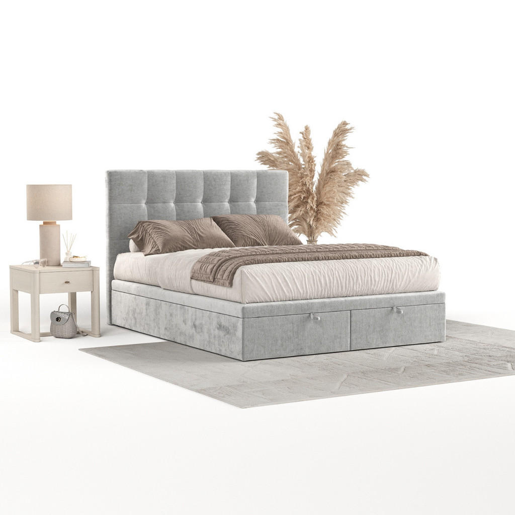 Thumbnail - AltaBeds Polsterbett, Hellgrau, Textil, Buche, Kiefer, 120x200 cm, Oeko-Tex® Standard 100, Handmade in Europe, Schlafzim...