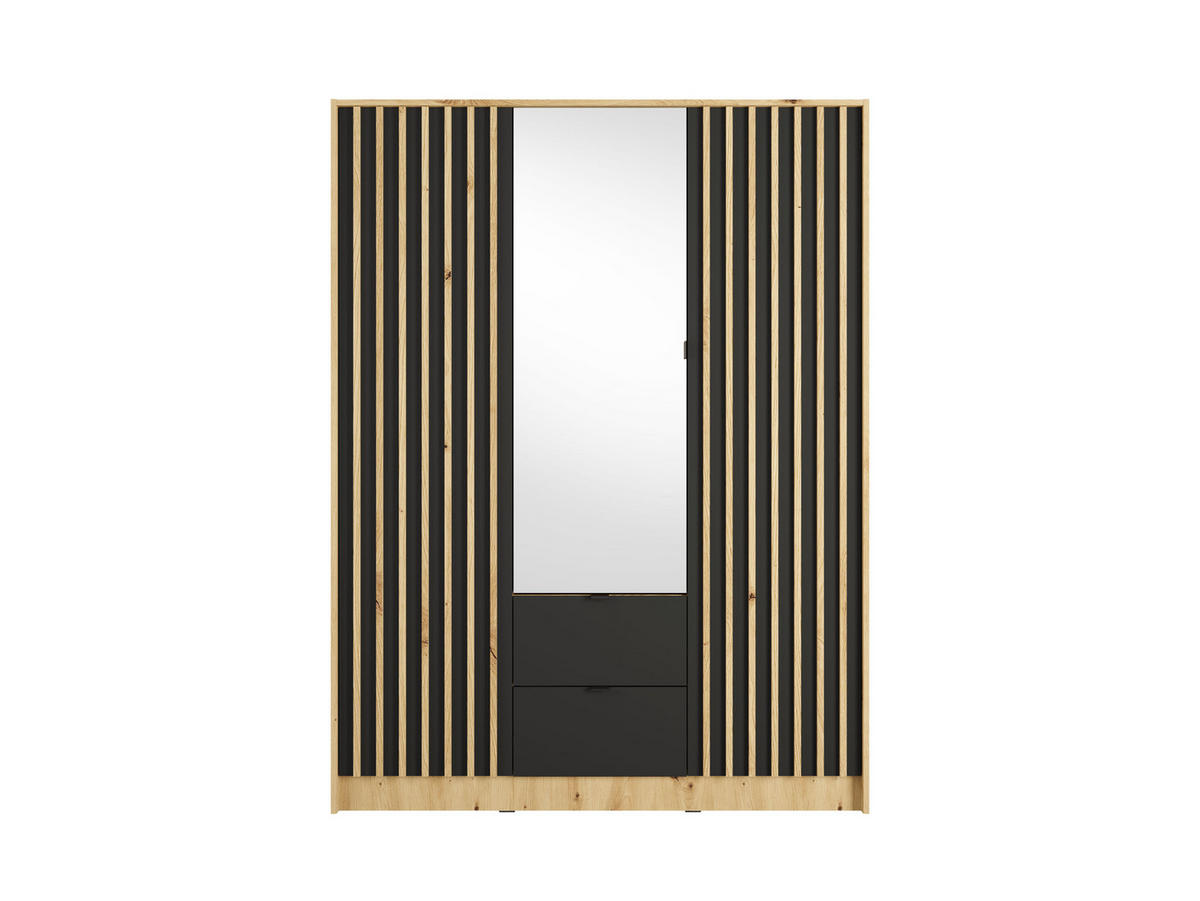 KLEIDERSCHRANK KAVORA 19 - 150,8×200,5×54,5 cm mit 3 Türen & 2 Schubladen Artisan Eiche - Eiche Artisan, Holz/Holzwerkstoff (150.8/200.5/54.5cm) - Milaros Markt
