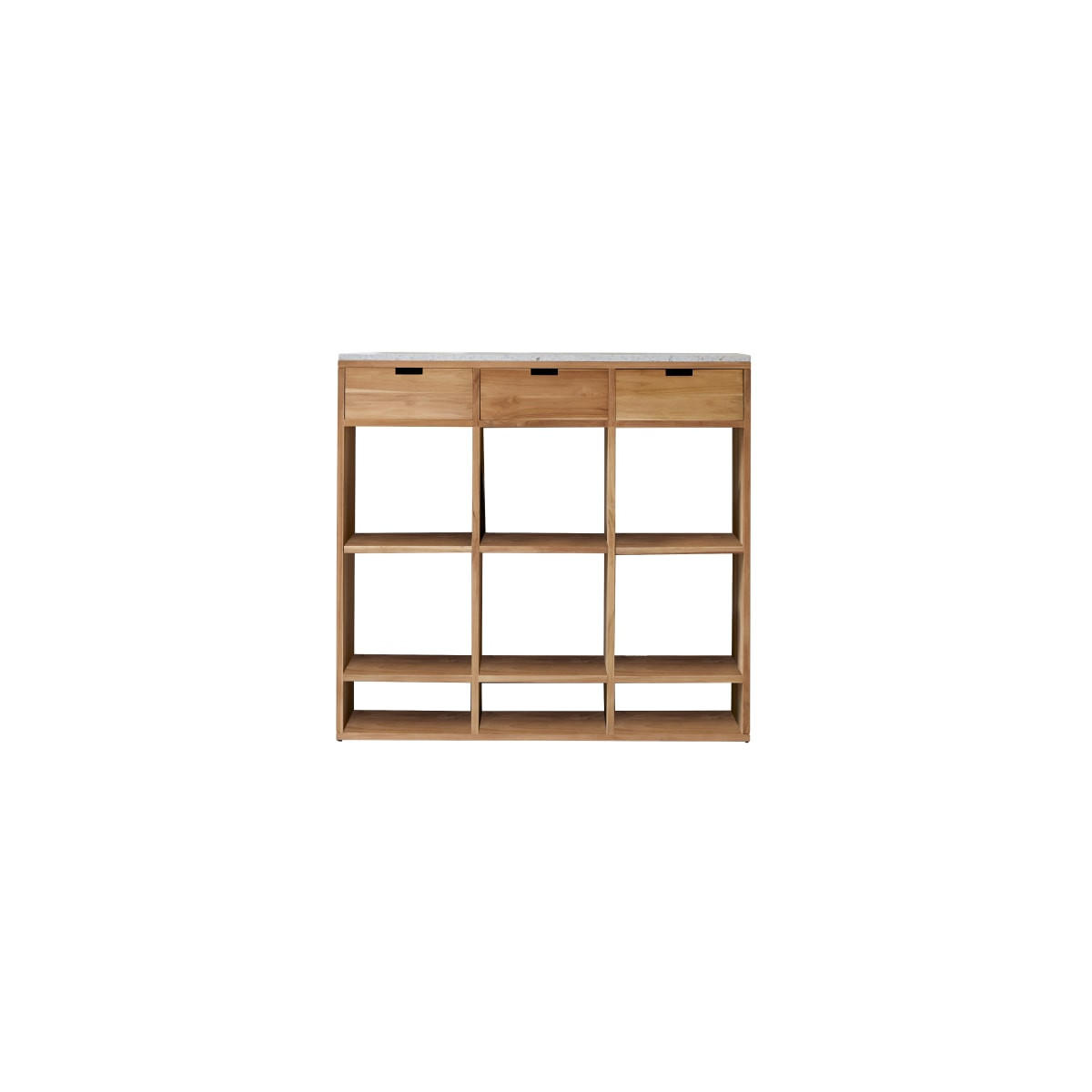 BÜCHERREGAL Miho Weiß aus Teak - Weiß, Holz (120/112/40cm) - Tikamoon
