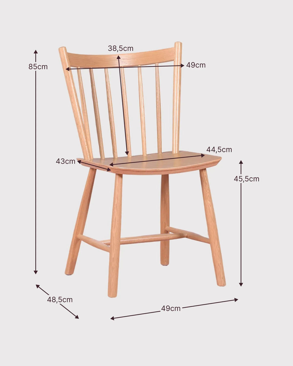 STUHL Holz Eichefarben - Eichefarben, Holz (49/85/49cm) - Nest Dream