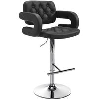 BARHOCKER Dublin 103-123x62x55 cm schwarz - Schwarz, Leder (62/103/55cm) - furnicato