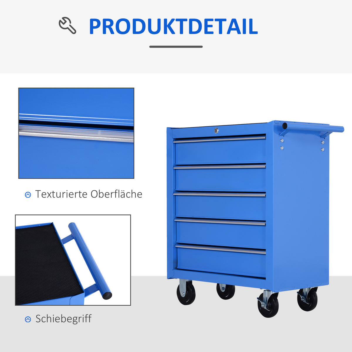 WERKSTATTWAGEN, Blau - Blau, Metall (33/77/675cm) - HOMCOM