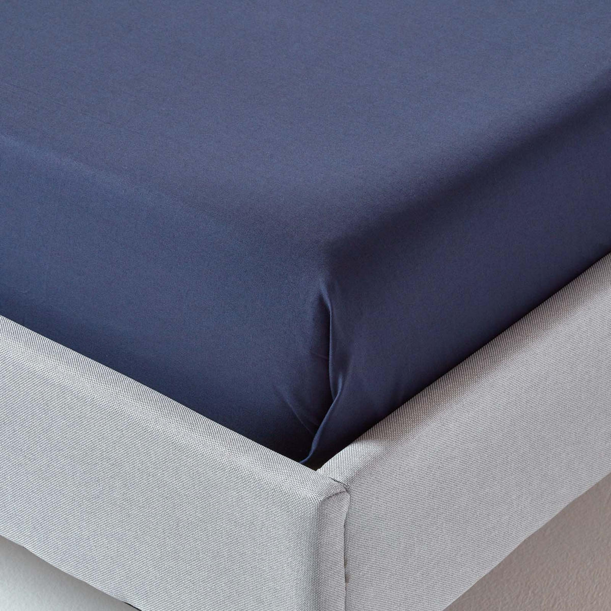 BETTLAKEN ohne Gummizug, Ägyptische Baumwolle, Fadendichte 200 - Dunkelblau, Textil (230/255cm) - Homescapes