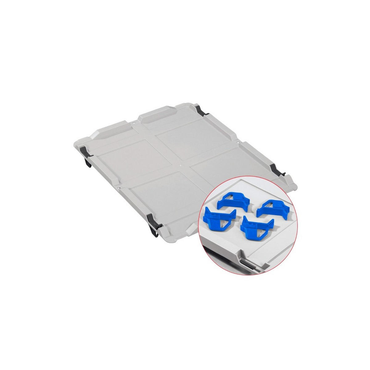EUROBOX 4x Nextgen Economy Mit Auflagedeckel Grau/Blau Griffe Geschlossen 44 Liter - Blau, Kunststoff (40/22/60cm) - PROREGAL