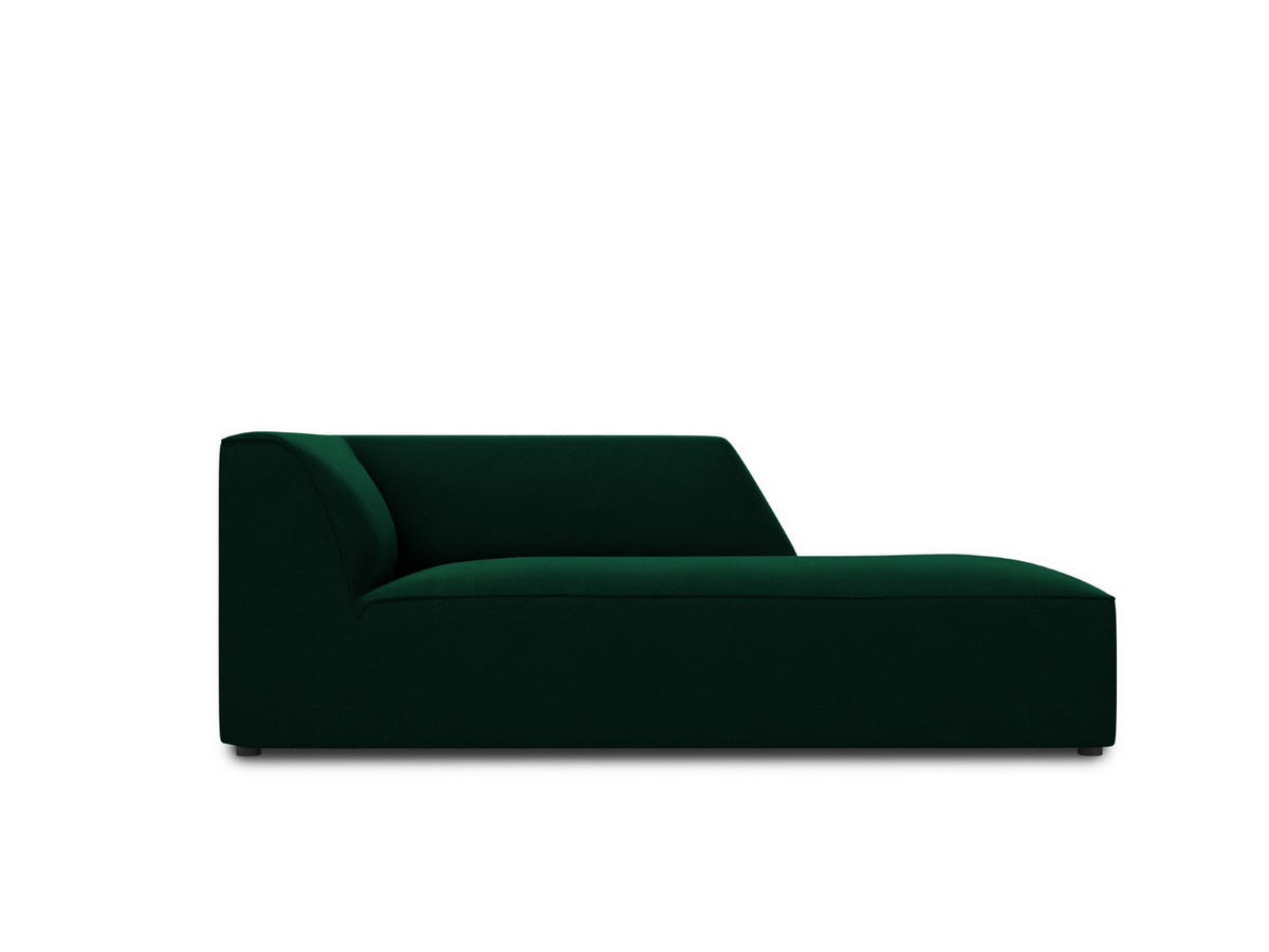 CHAISELONGUE rechts Ruby aus Samt flaschengrün - Dunkelgrün, Textil (93/69/180cm) - Micadoni