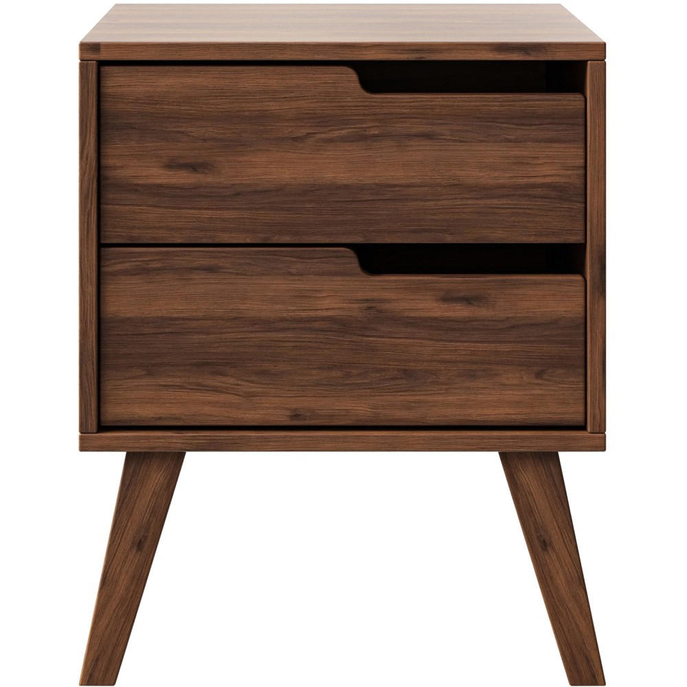 NACHTTISCH Norel mit 2 Schubladen, Rechts, Walnuss - Walnussfarben, Holz/Holzwerkstoff (45/55/35cm) - Beautysofa