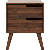 NACHTTISCH Norel mit 2 Schubladen, Rechts, Walnuss - Walnussfarben, Holz/Holzwerkstoff (45/55/35cm) - Beautysofa