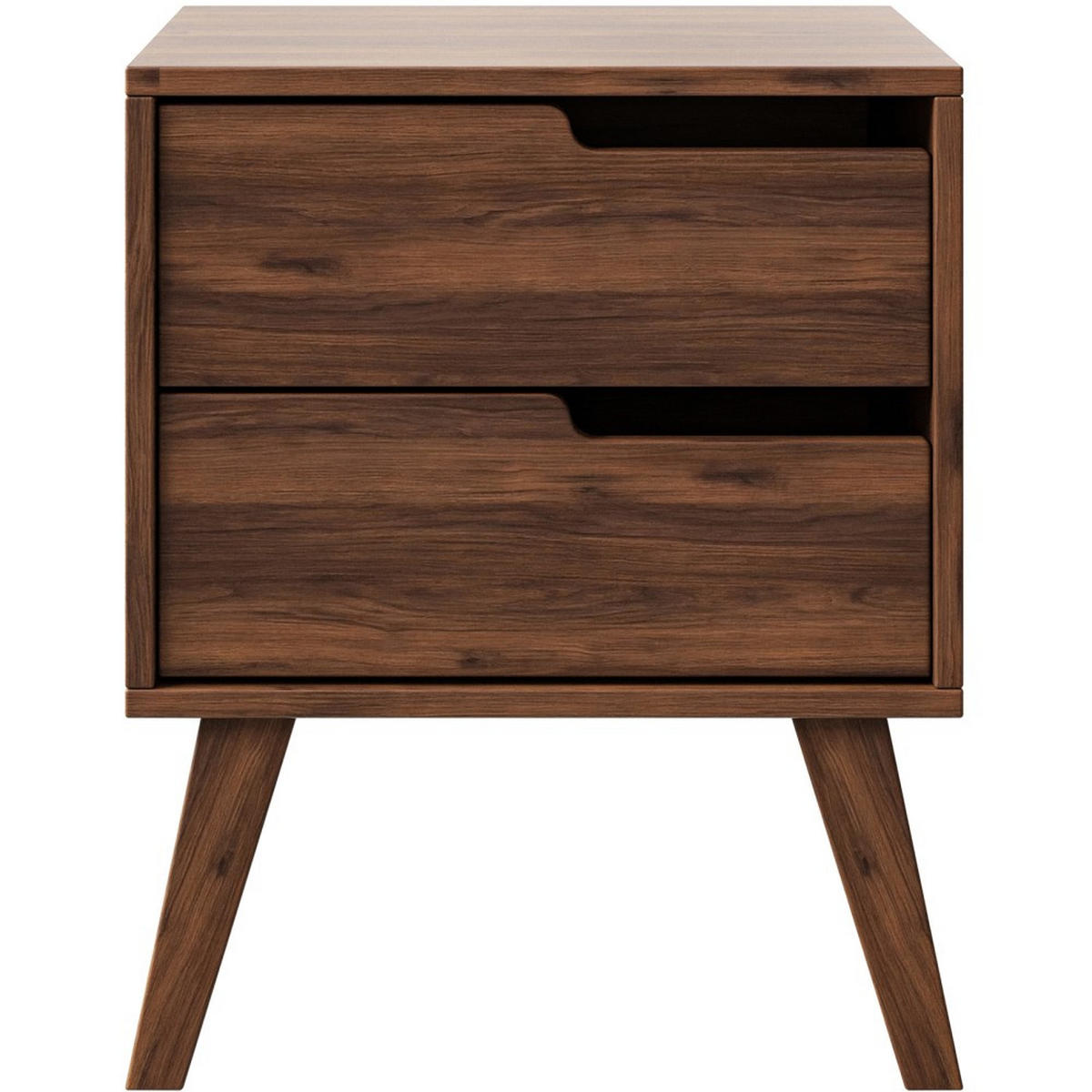 NACHTTISCH Norel mit 2 Schubladen, Rechts, Walnuss - Walnussfarben, Holz/Holzwerkstoff (45/55/35cm) - Beautysofa