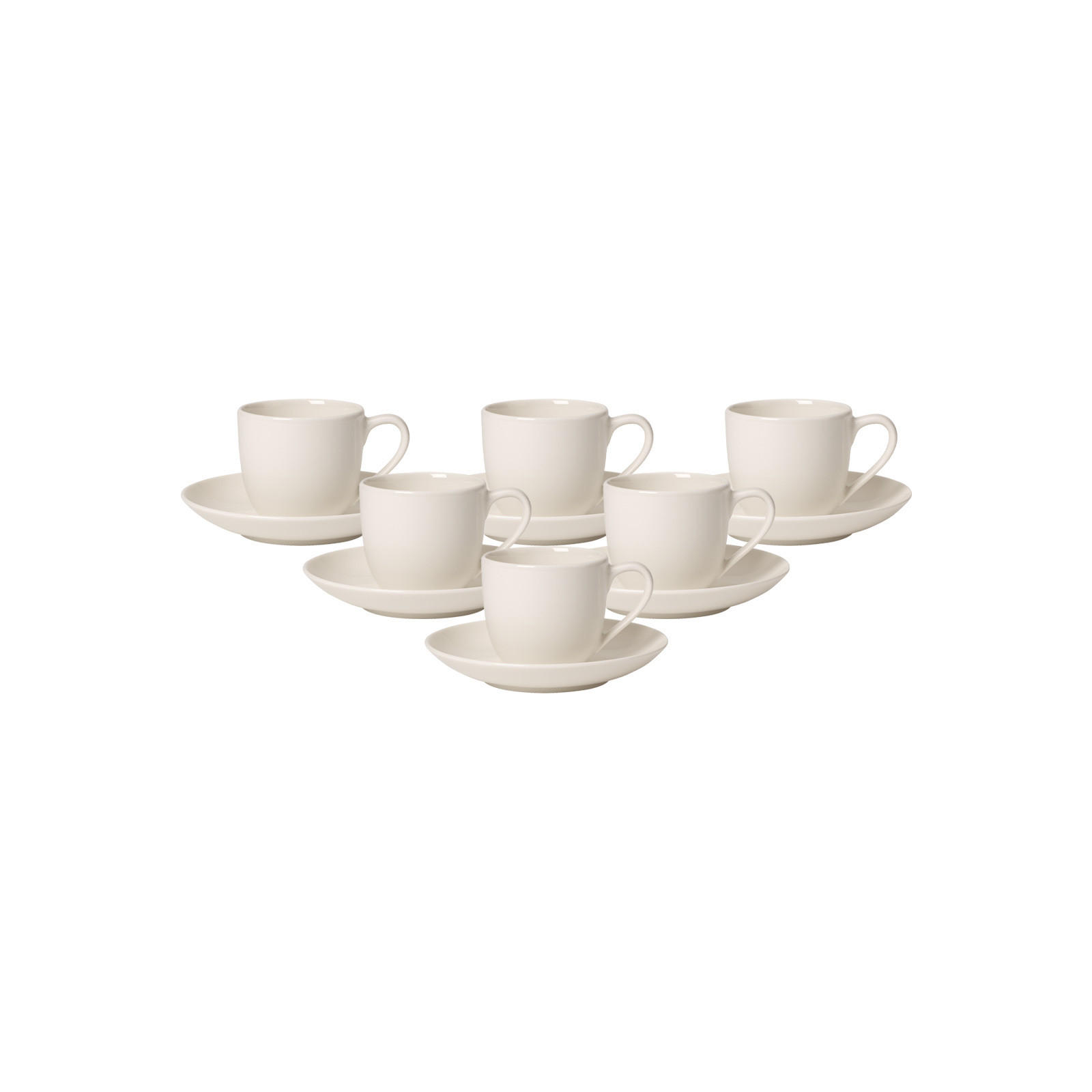 ESPRESSOTASSEN MIT UNTERTASSEN For Me weiß 70 ml 6er Set - Weiß, Keramik (11.7/7.7/11.7cm) - Villeroy & Boch