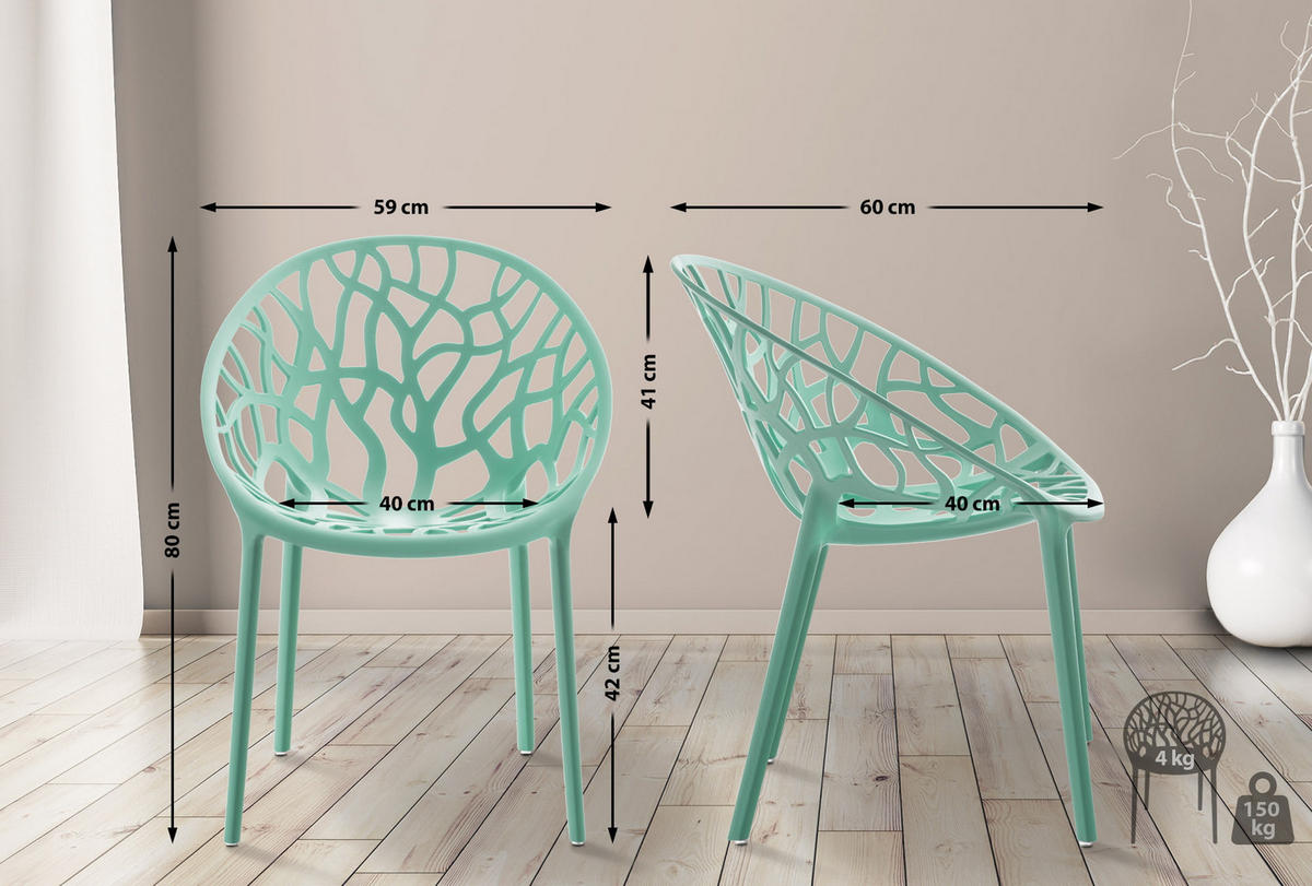 GARTENSTUHL Kunststoff hellgrün - Hellgrün, Kunststoff (59/80/60cm) - CLP