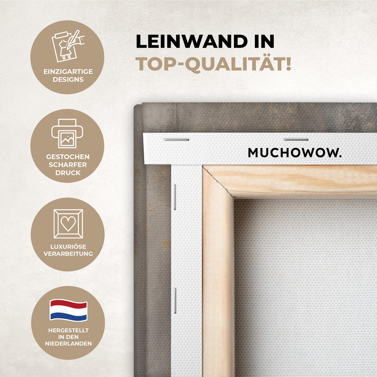 LEINWANDBILD Baum - Blätter - Gold - Abstrakt Wohnzimmer Groß 120x80 cm - Grau, Textil (120/80cm) - MuchoWow