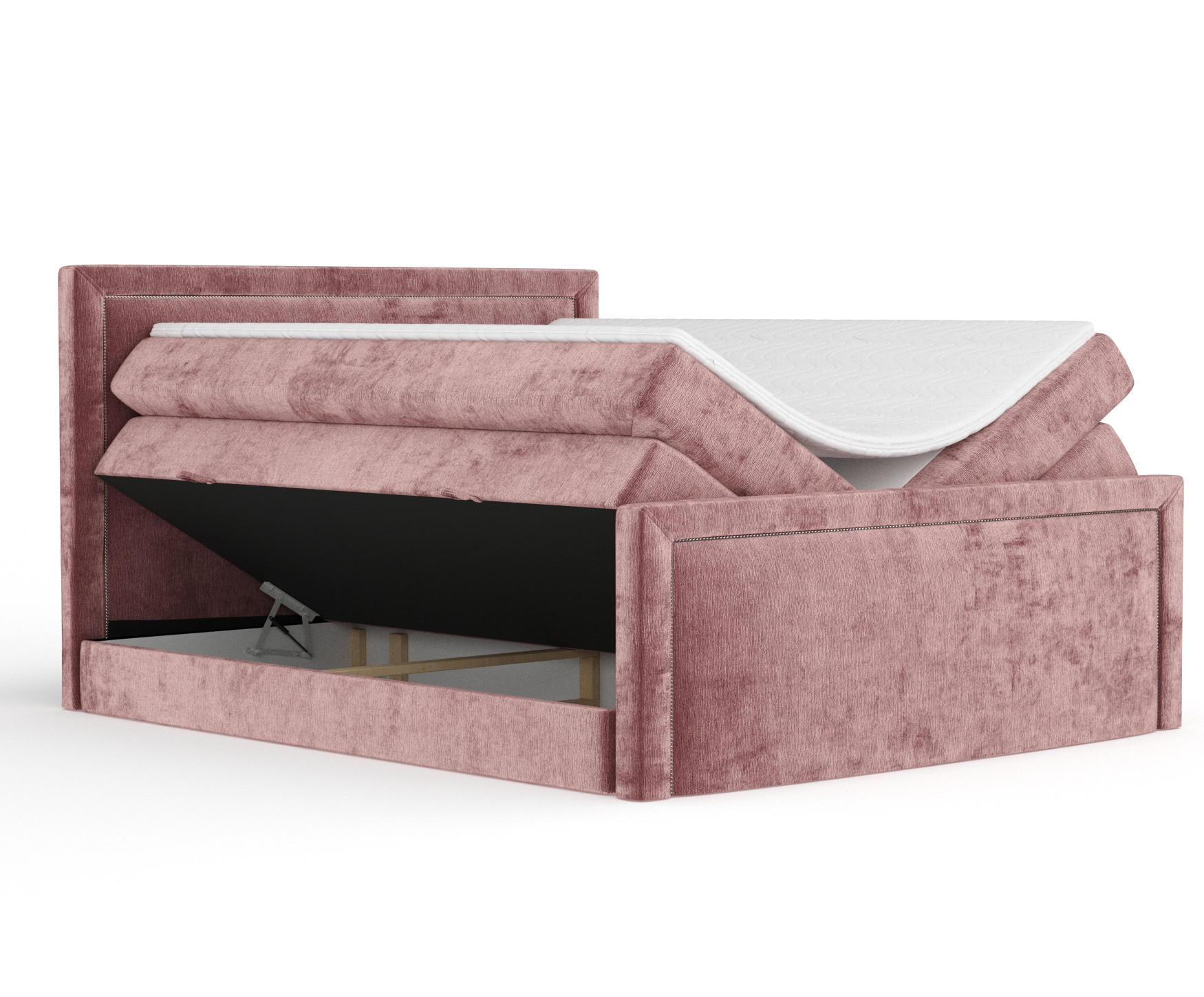BOXSPRINGBETT Lavenda Rosa 180/200 cm - Schwarz/Rosa, Holz/Holzwerkstoff (180/200cm) - Maison de Reve
