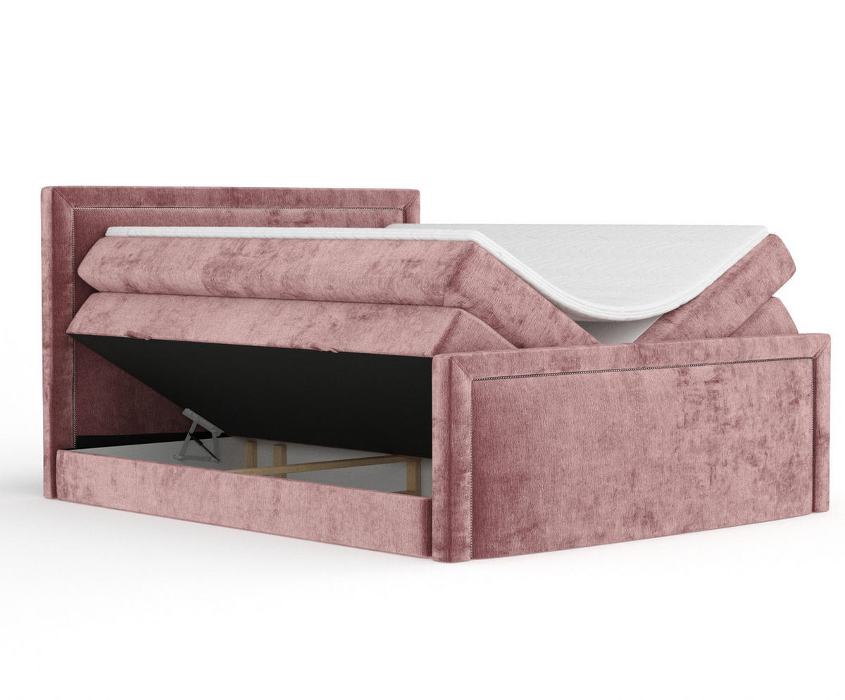 BOXSPRINGBETT Lavenda Rosa 160/200 cm - Schwarz/Rosa, Holz/Holzwerkstoff (160/200cm) - Maison de Reve