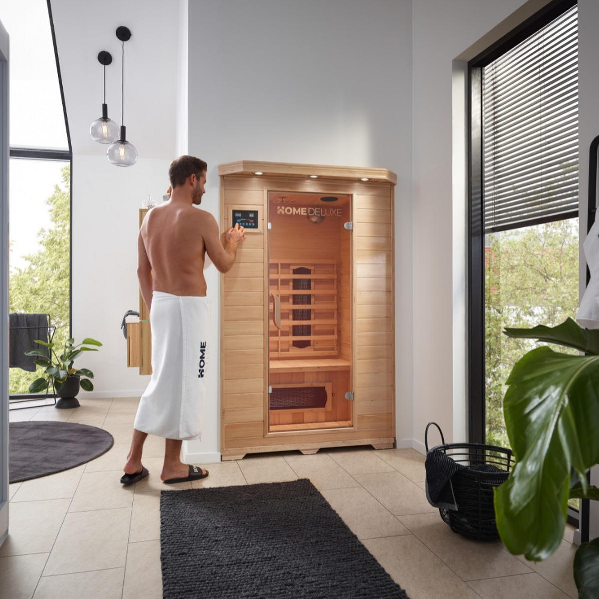 INFRAROTKABINE REDSUN M - Braun, Holz (120/190/105cm) - Home Deluxe