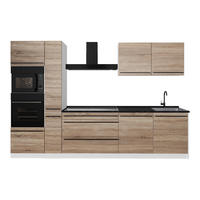 KÜCHENZEILE R-Line, Sonoma/Weiß, 310 cm Arbeitsplatte Anthrazit - Weiß/Sonoma Eiche, Holzwerkstoff (310/206.8/60cm) - Vicco