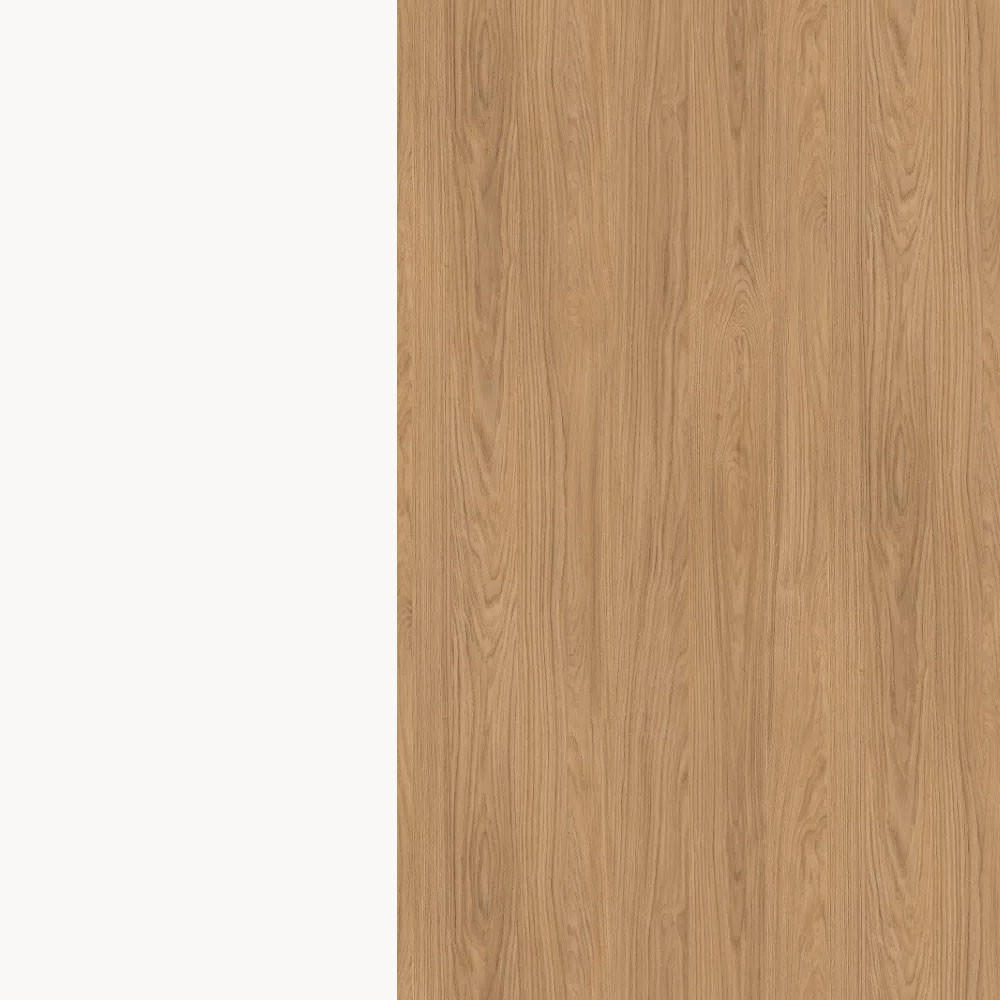 KÜCHENZEILE Casella 15-teilig Weiß / Casella Eiche Natur - Braun/Weiß, Holzwerkstoff/Metall (360/207/270cm) - Feldmann-Wohnen