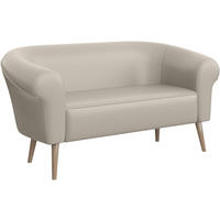 SOFA Emilia (2-Sitzer) - Beige/Buchefarben, Holzwerkstoff/Buchenholz (136/70/57cm) - Meblini
