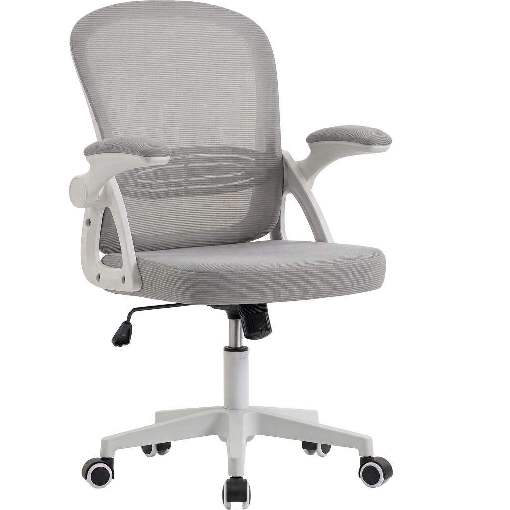 GAMINGSTUHL Gräulich-weiß mit Verstellbare Rückenlehne (90–110°) und klappbare Armlehnen (90°) - Greige, Textil (56/102.5/60.5cm) - Oxeza