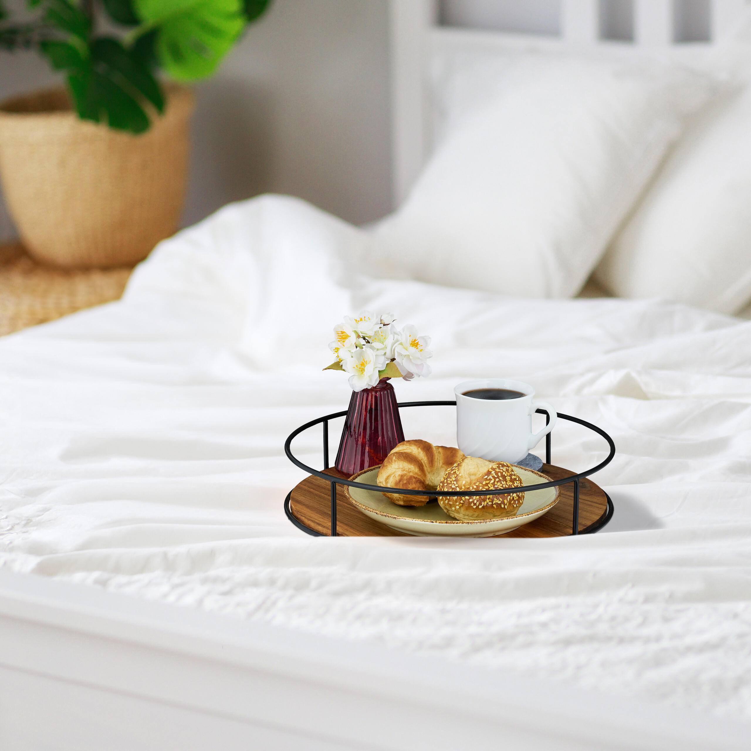 TABLETT - Braun, Holz/Metall (31/6/31cm) - Relaxdays