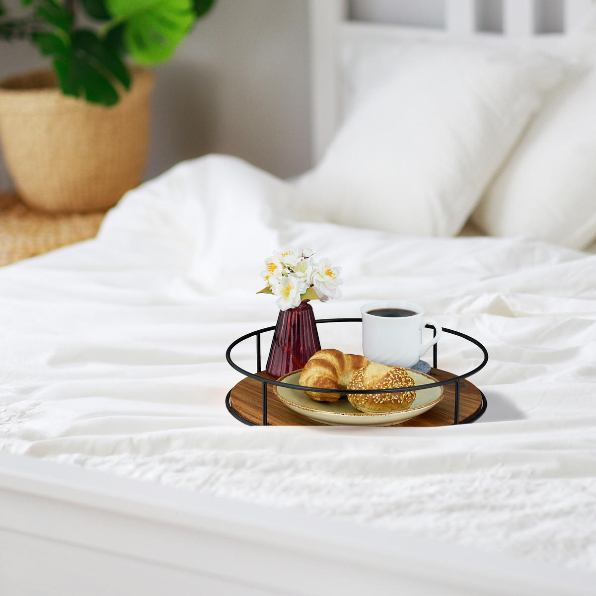 TABLETT - Braun, Holz/Metall (31/6/31cm) - Relaxdays