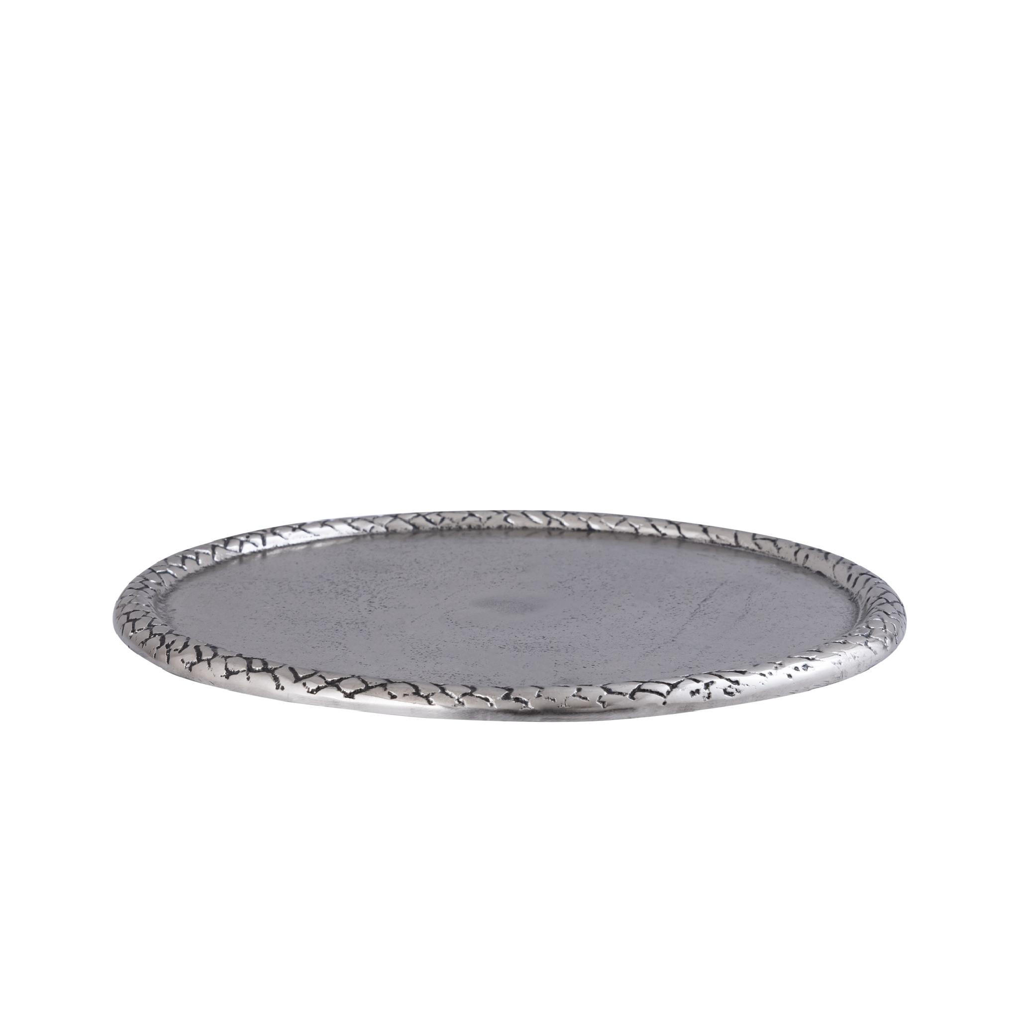 SCHALE Fahdi Silber 30/30/2.5cm - Silberfarben, Metall (2.5cm) - PTMD Collection