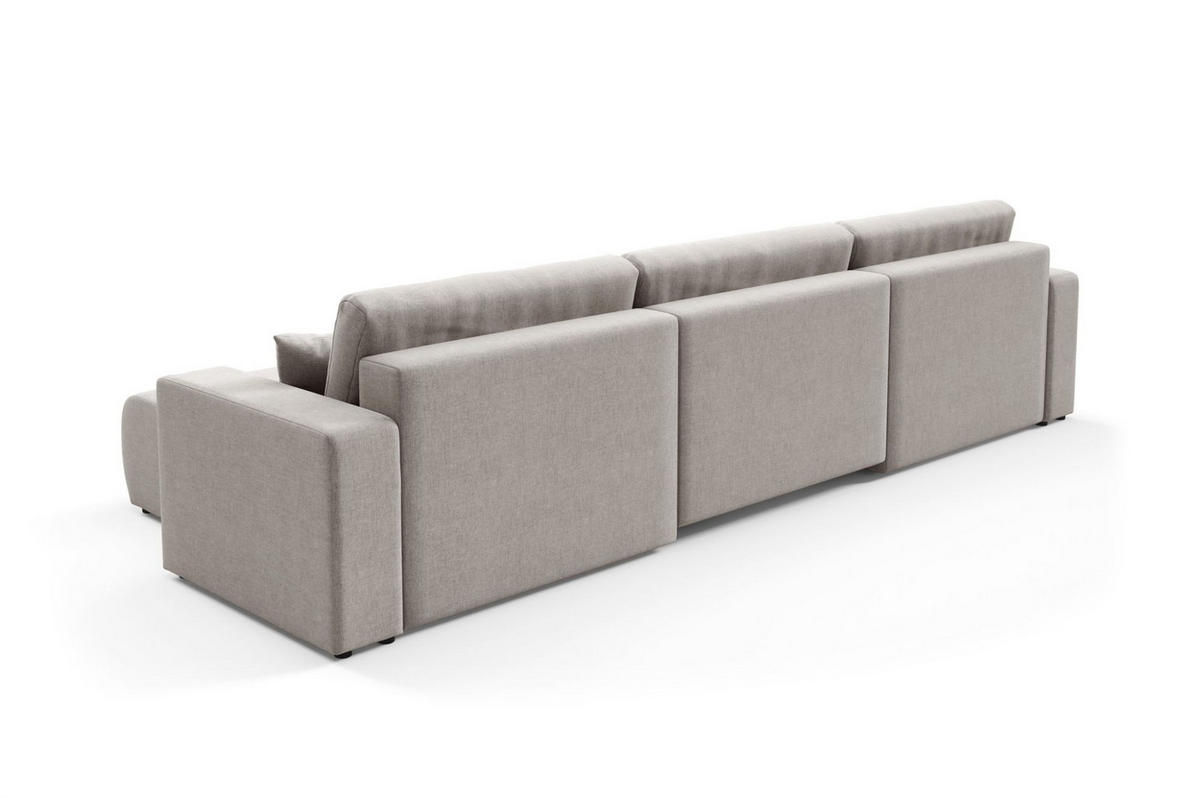WOHNLANDSCHAFT Augusto - Hellgrau, Holzwerkstoff/Textil (344/82/149cm) - Fun Möbel