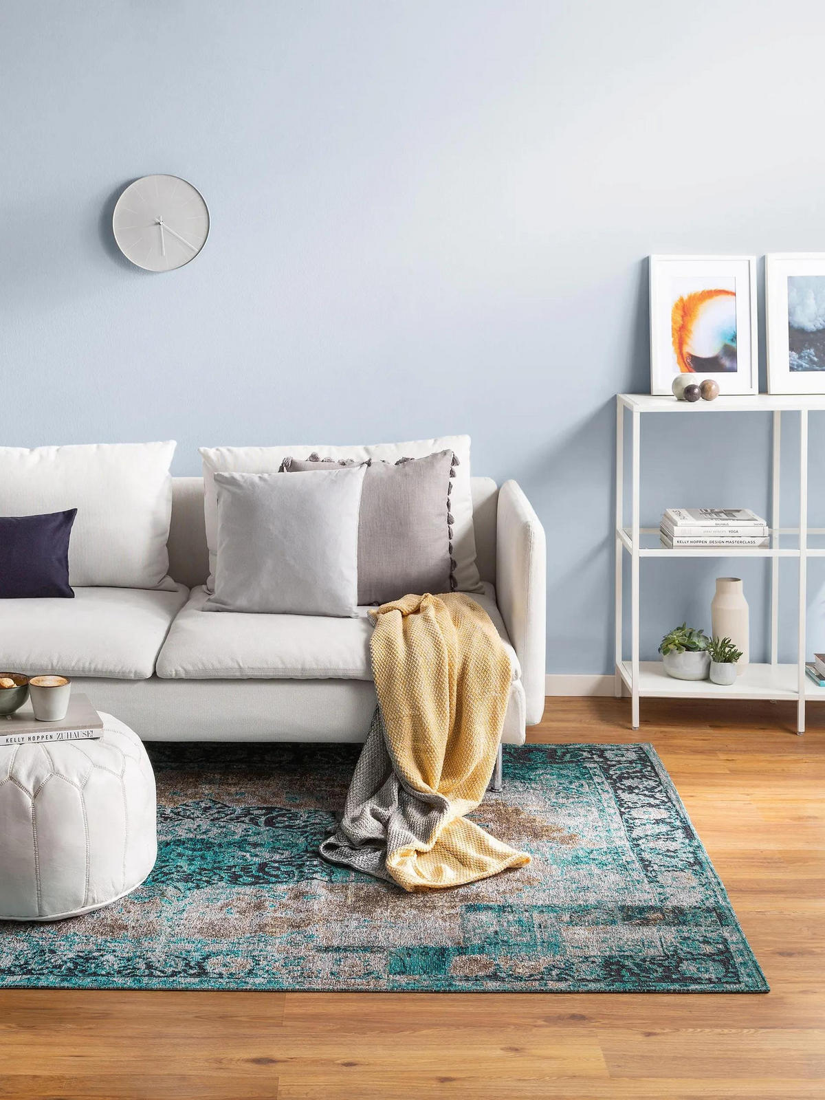 FLACHGEWEBETEPPICH Tosca Türkis 155x235 cm - Türkis, Textil (155/235cm) - benuta Pop