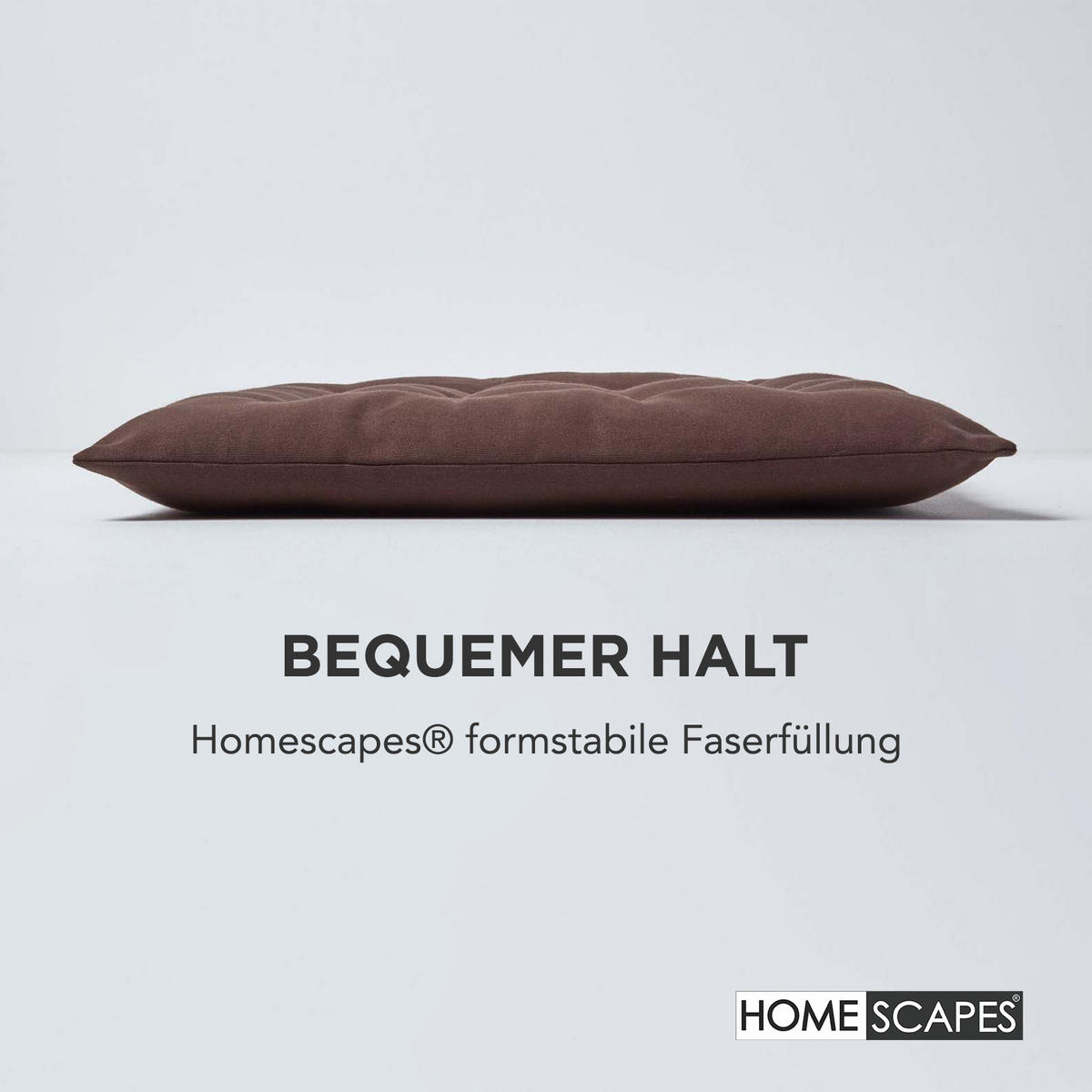 STUHLKISSEN 6er-Set braun 40/40/6,5 cm - Braun, Textil (40/40/6.5cm) - Homescapes