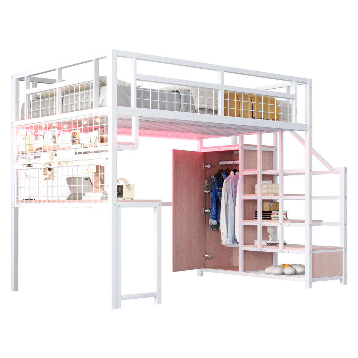 HOCHBETT Metall 140/200 cm Weiß - Weiß, Metall - Raumix