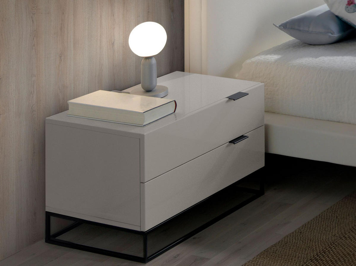 NACHTSCHRANK Nachttisch aus grauem Holz und schwarzem Stahl 55/41/41 cm - Schwarz/Grau, Holz (55/41/41cm) - ANGEL CERDA