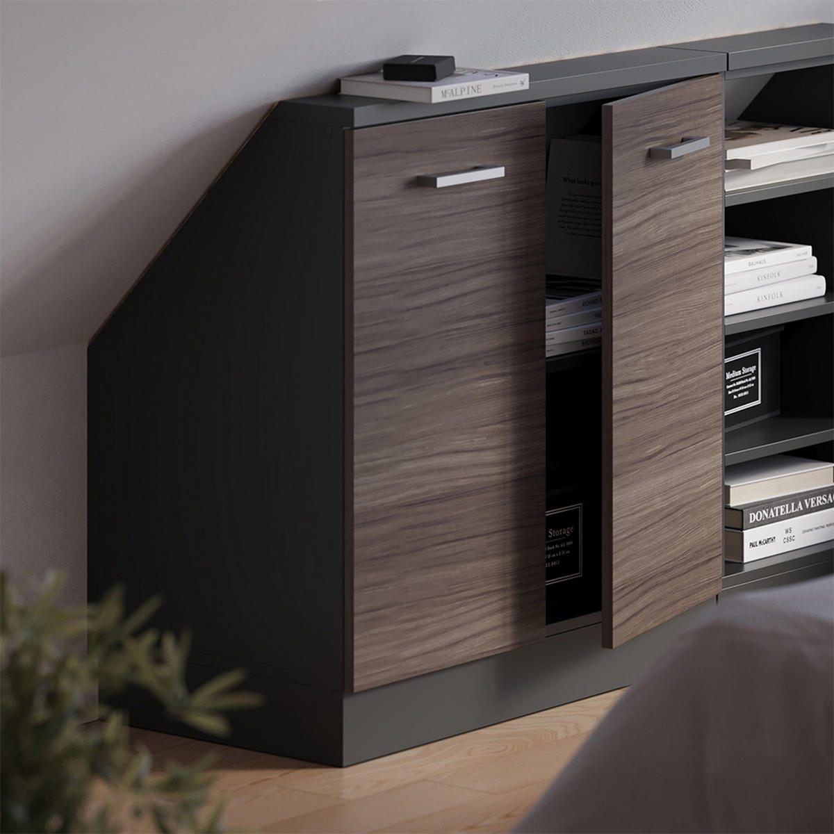 ŠIKMÁ SKŘÍŇ Rion Ušlechtilá šedá/antracitová - šedá, kompozitní dřevo (80/81.6/46cm) - Vicco