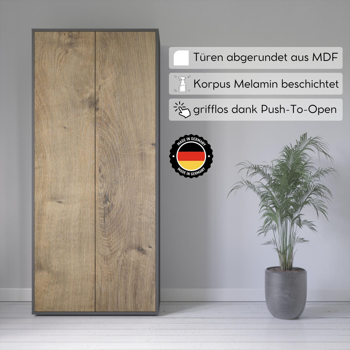 AKTENSCHRANK Amira T00 Eiche Ribbeck 180/80/40 cm - Alteiche, Holzwerkstoff (80/180/40cm) - SIMPLYFURN